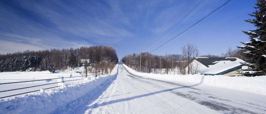 road covered with snow