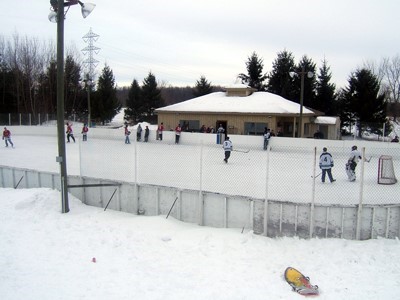 Image Depicts a View of the Jack Danaher Park Outdoor Rink in Winter